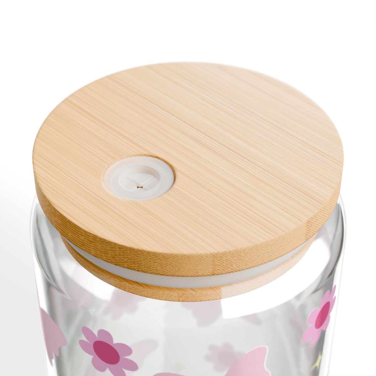 Butterflies & Daisies Tumbler Sipper Glass 16oz — Reusable Drink Jar with Lid & Straw