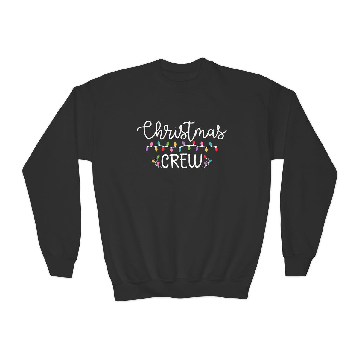 Christmas Crew Heavy Blend Kids' Crewneck Graphic Holiday Lights Sweatshirt - Sydney So Sweet
