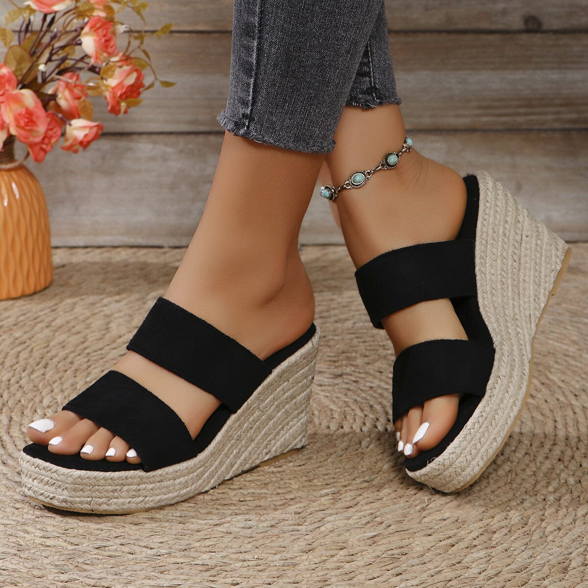 Open Toe Wedge Sandals - Sydney So Sweet