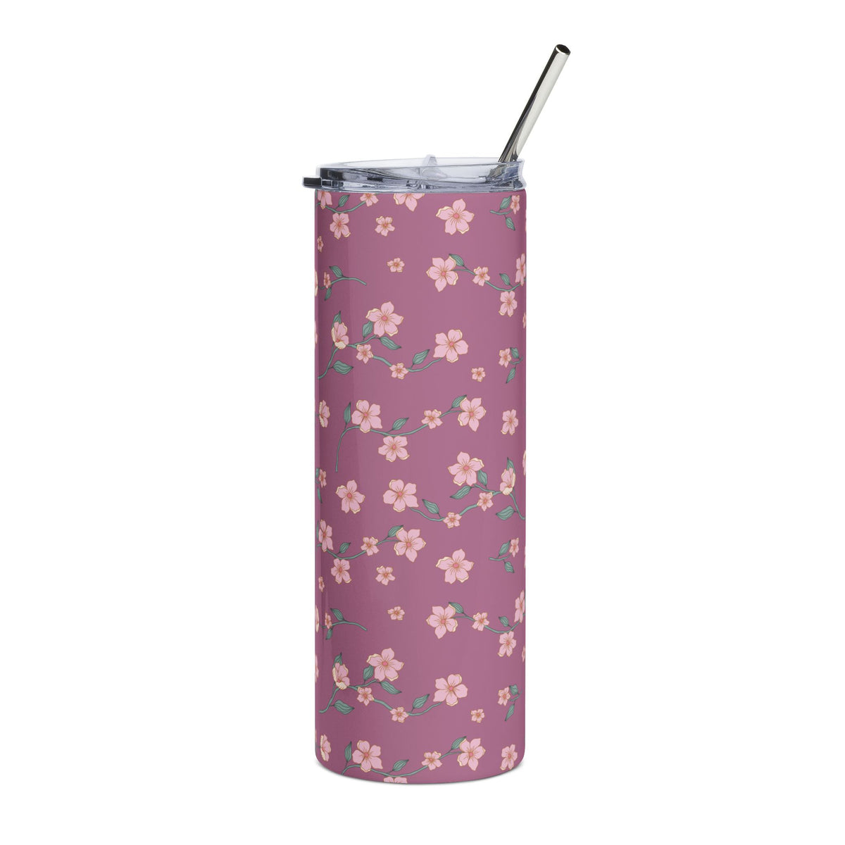 Floral Dreams Plum & Pink 20oz Floral Stainless Steel Tumbler Travel Cup