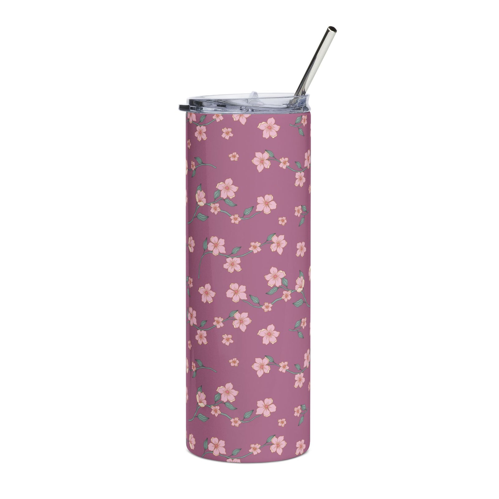 Floral Dreams Plum & Pink 20oz Floral Stainless Steel Tumbler Travel Cup