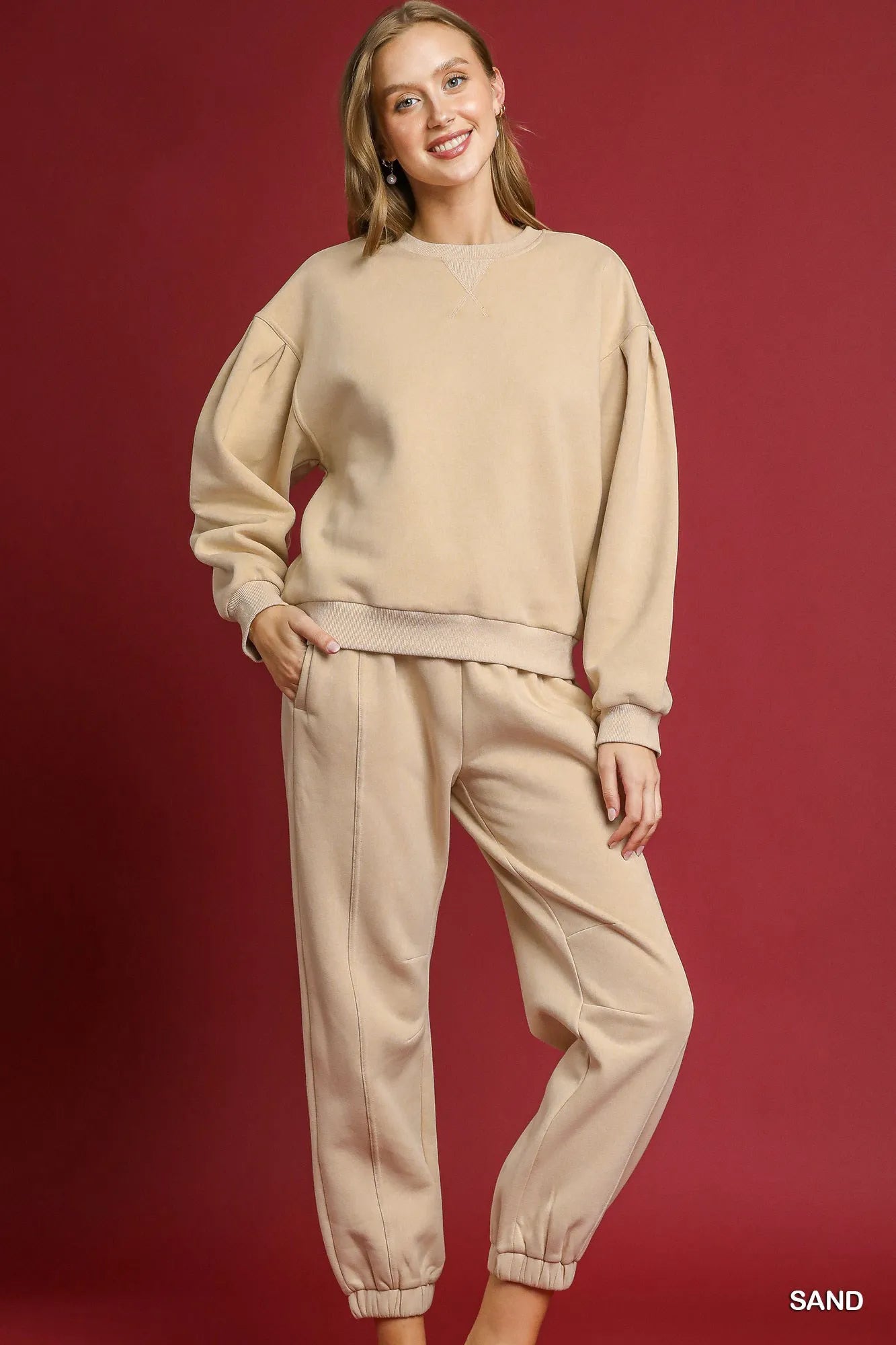 Umgee Fleece Jogger Pants with Drawstring - Sydney So Sweet