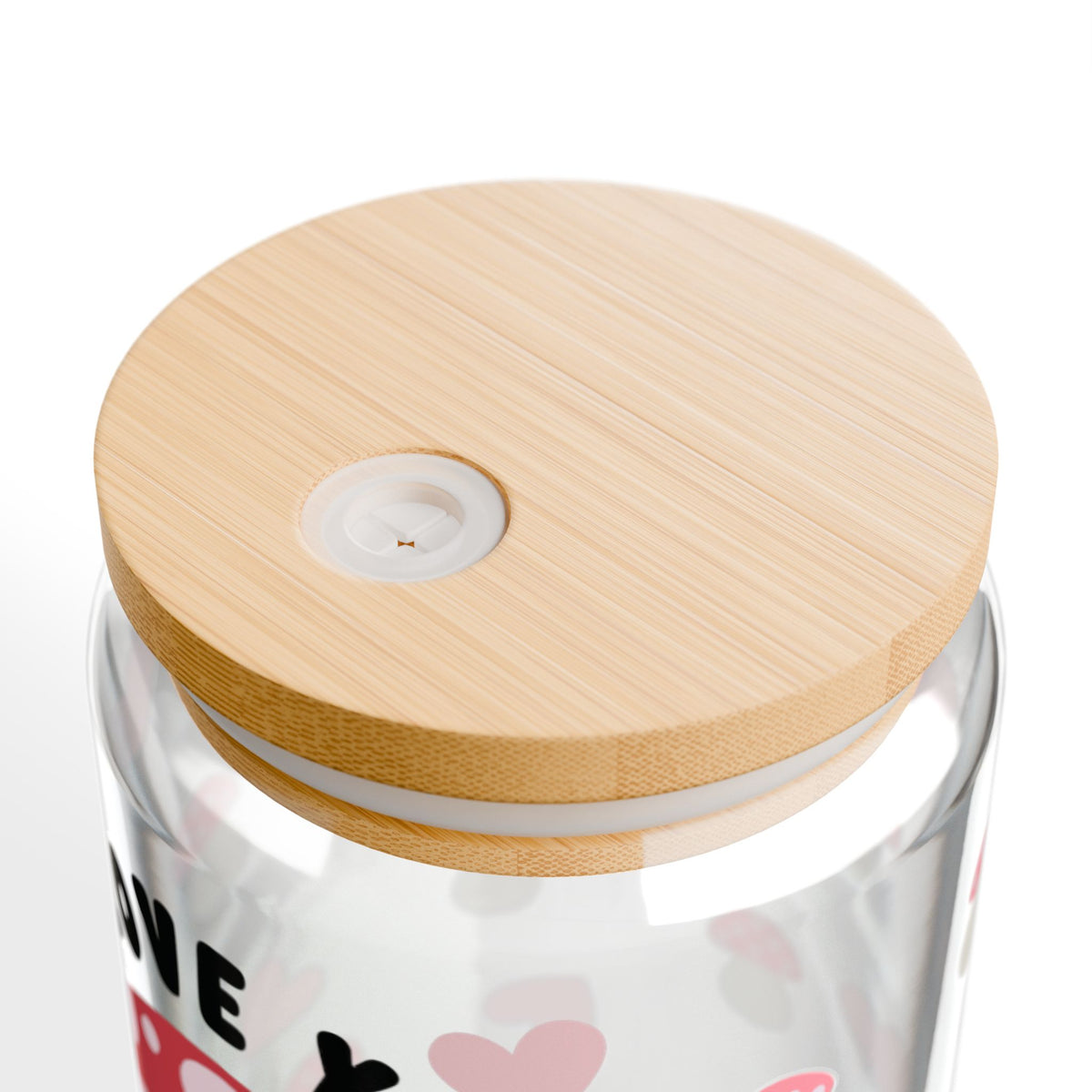 Love You a Latte Mushroom Tumbler Sipper Glass 16oz — Reusable Drink Jar with Lid & Straw - Sydney So Sweet