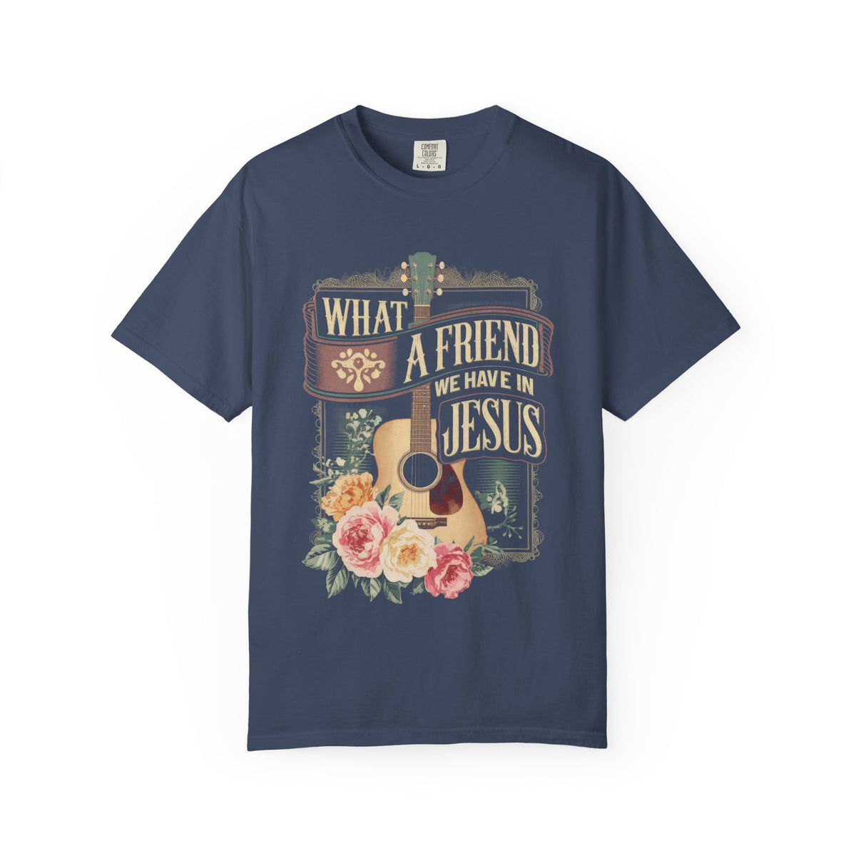 What a Friend We Have in Jesus Floral Vintage Tee Christian Guitar T-Shirt