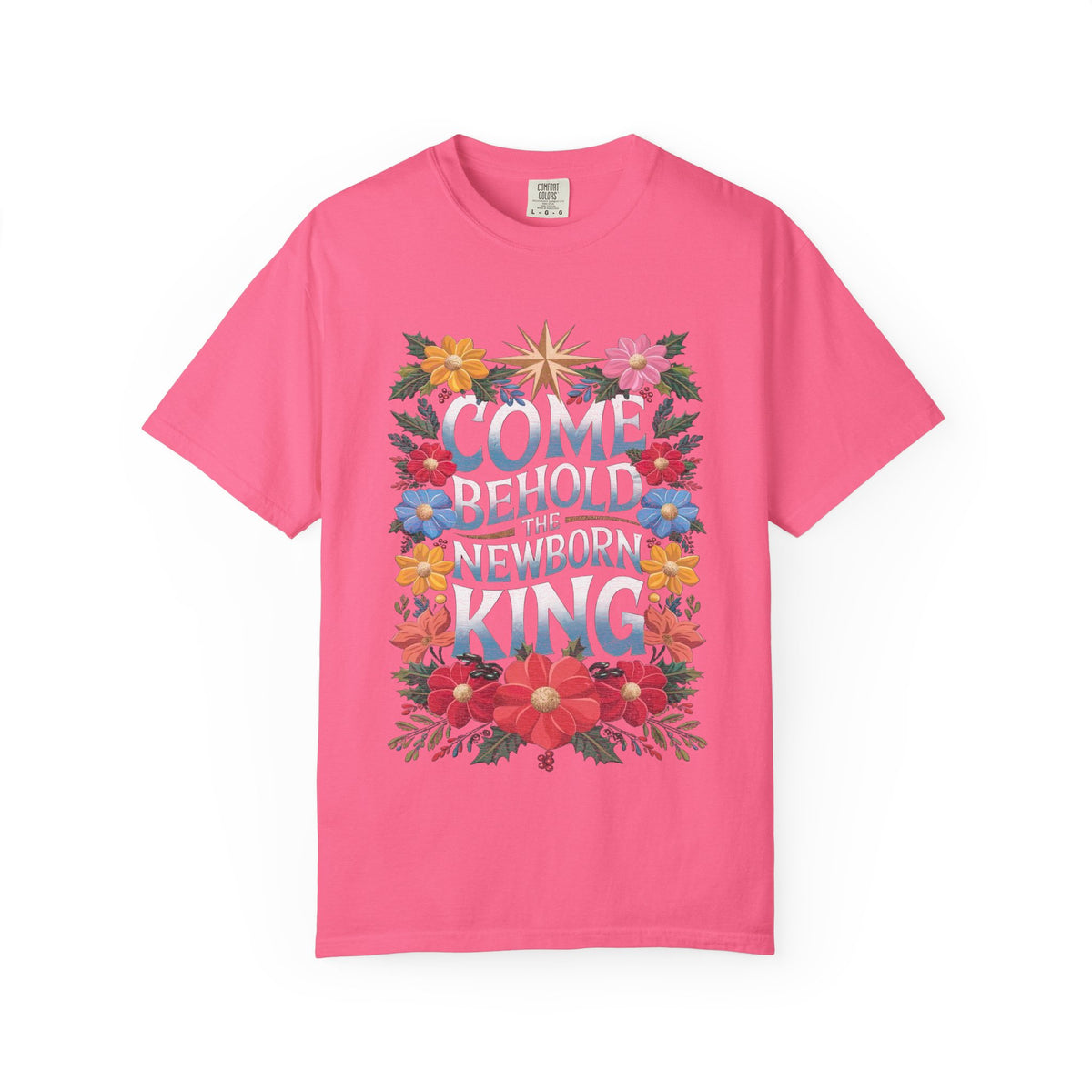 Come & Behold the Newborn King Christmas T-Shirt Christian Graphic Tee