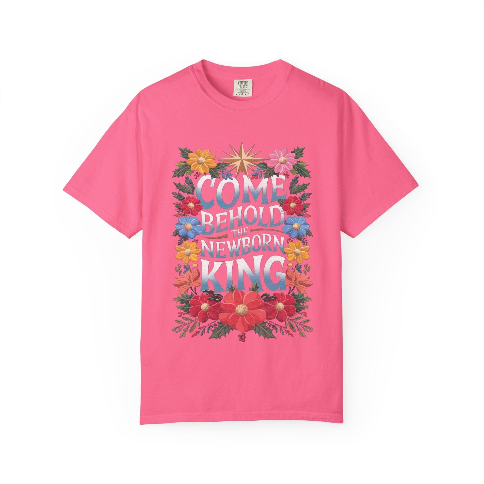 Come & Behold the Newborn King Christmas T-Shirt Christian Graphic Tee