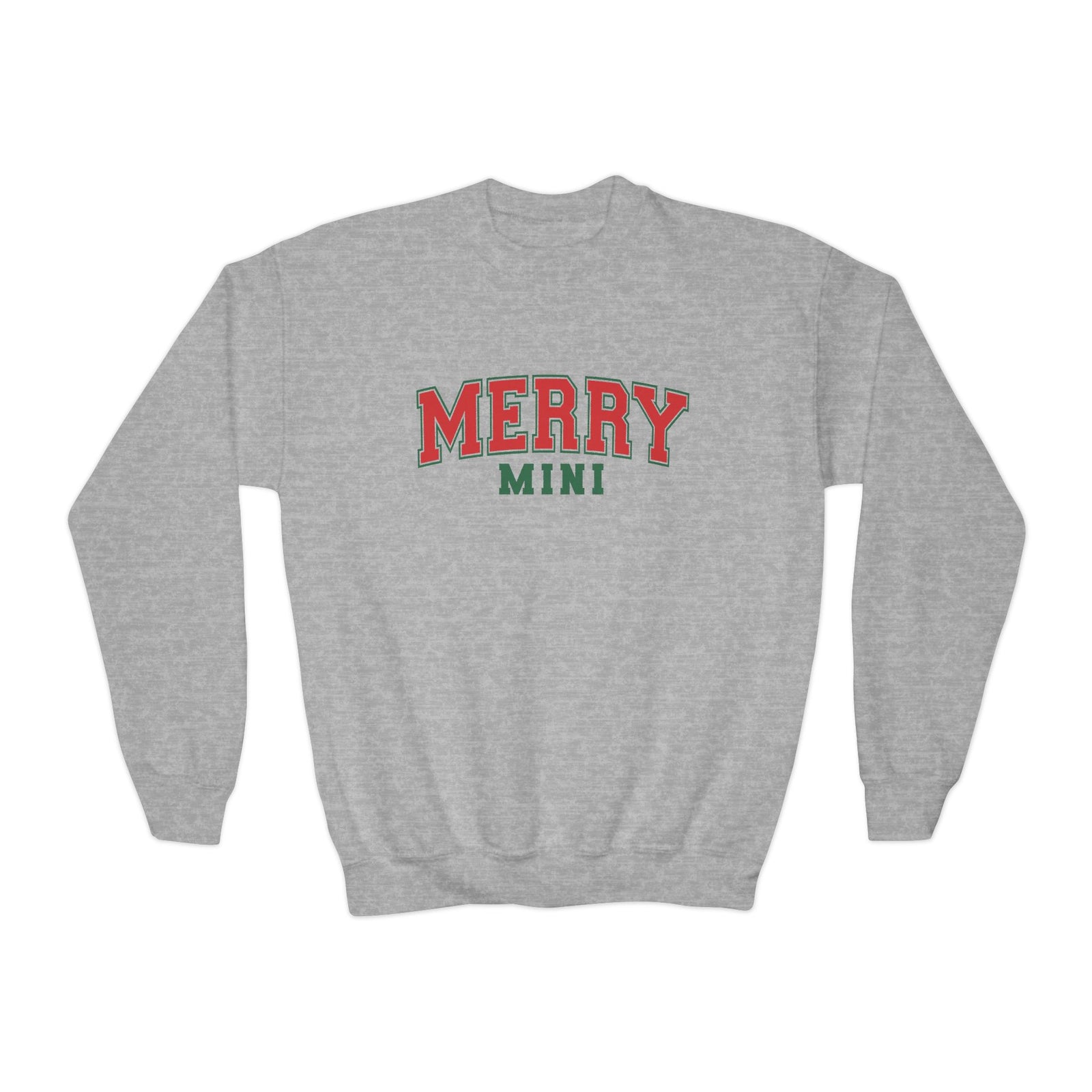 Merry Mini Heavy Blend Kids' Crewneck Graphic Christmas Holiday Sweatshirt - Sydney So Sweet