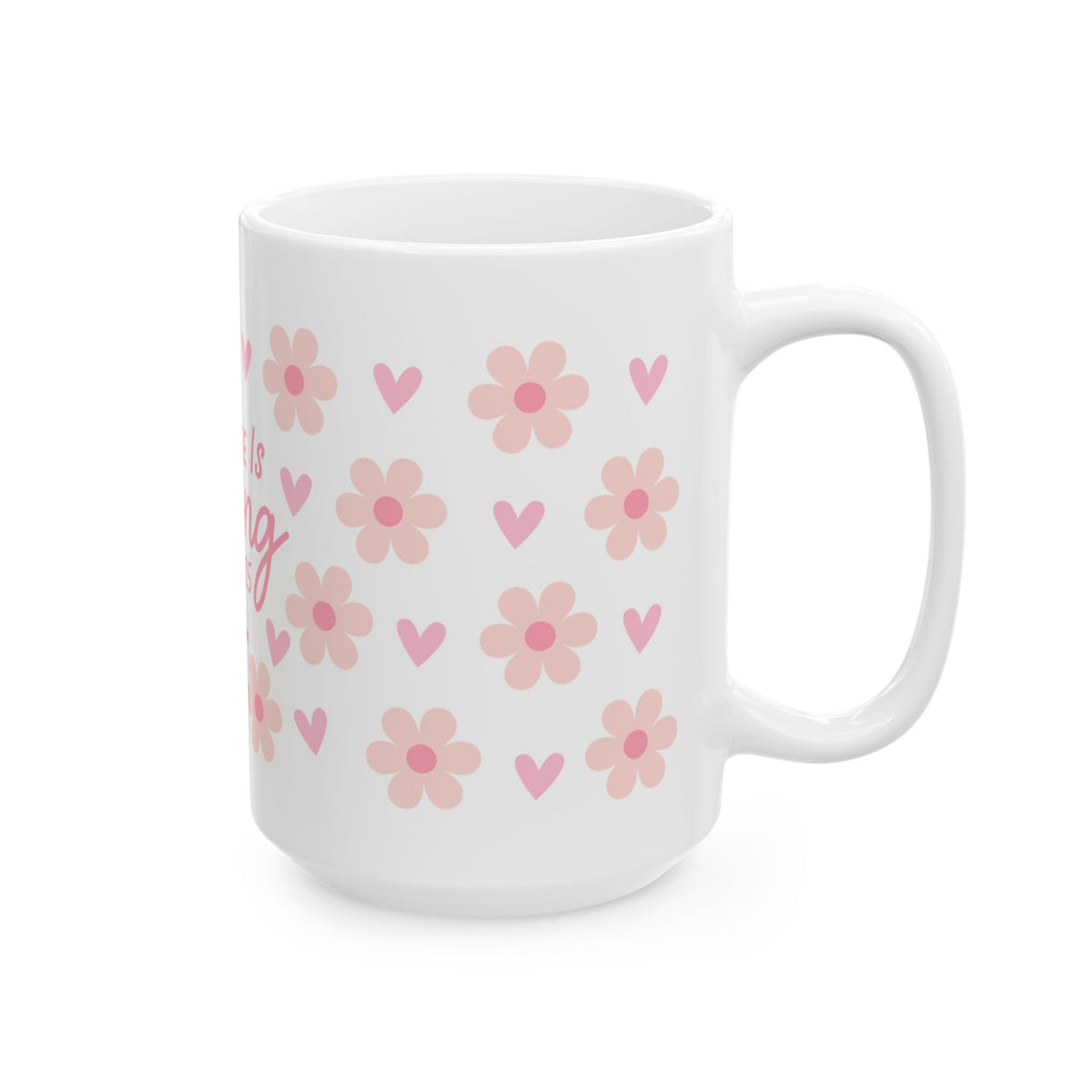 She Is Strong Proverbs 31:25 Ceramic Mug — Floral Inspirational Christian Coffee Cup (11oz/15oz)