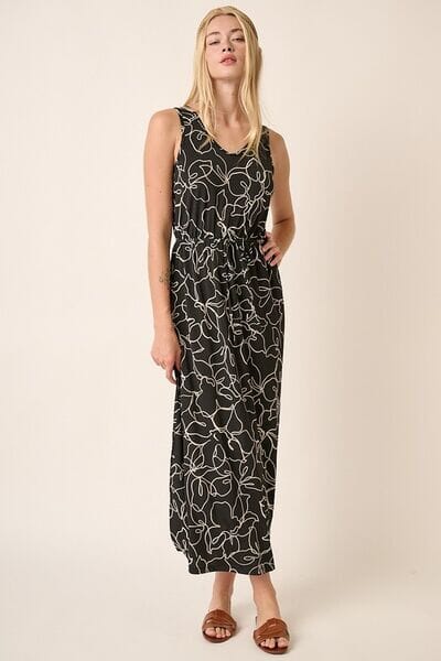 Mittoshop Side Slit Flower Print V-Neck Sleeveless Dress - Sydney So Sweet