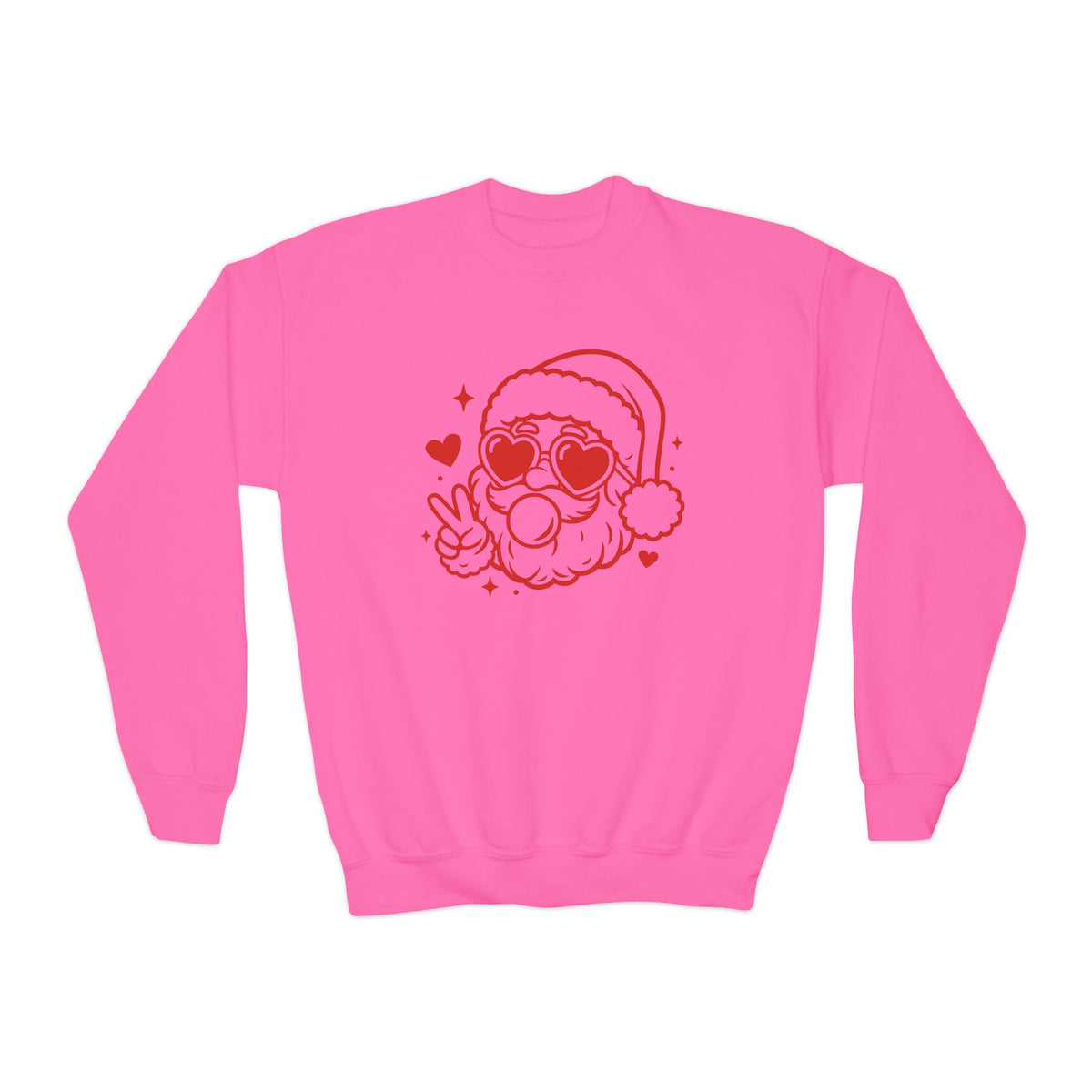 Cool Santa Baby Bubblegum Kids' Crewneck Cozy Christmas Graphic Sweatshirt - Sydney So Sweet