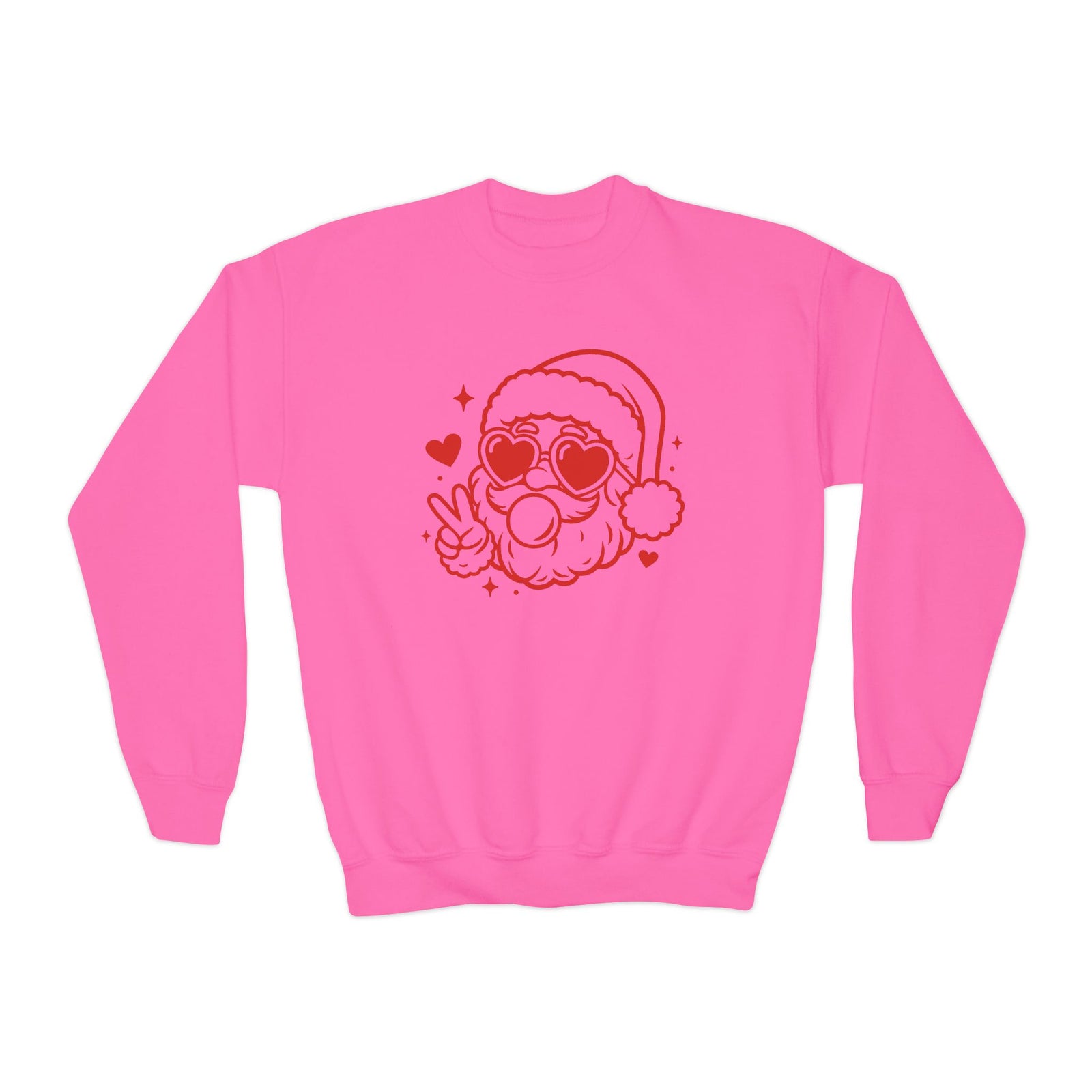 Cool Santa Baby Bubblegum Kids' Crewneck Cozy Christmas Graphic Sweatshirt - Sydney So Sweet