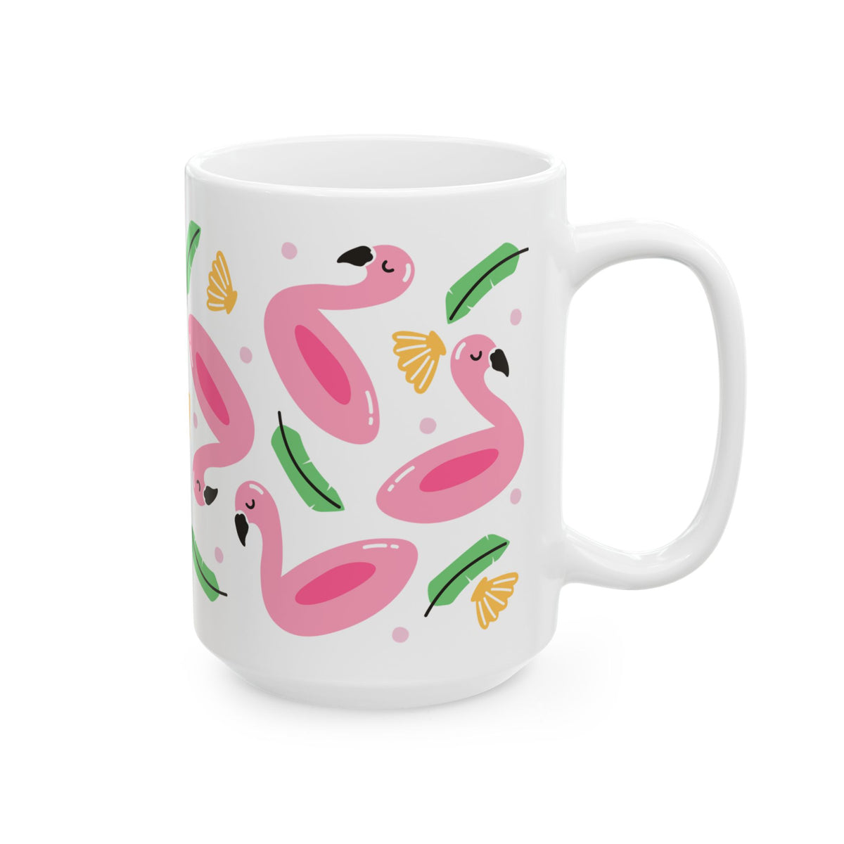 Flamingo Float Cute Ceramic Mug Coffee Cup (11oz & 15oz)
