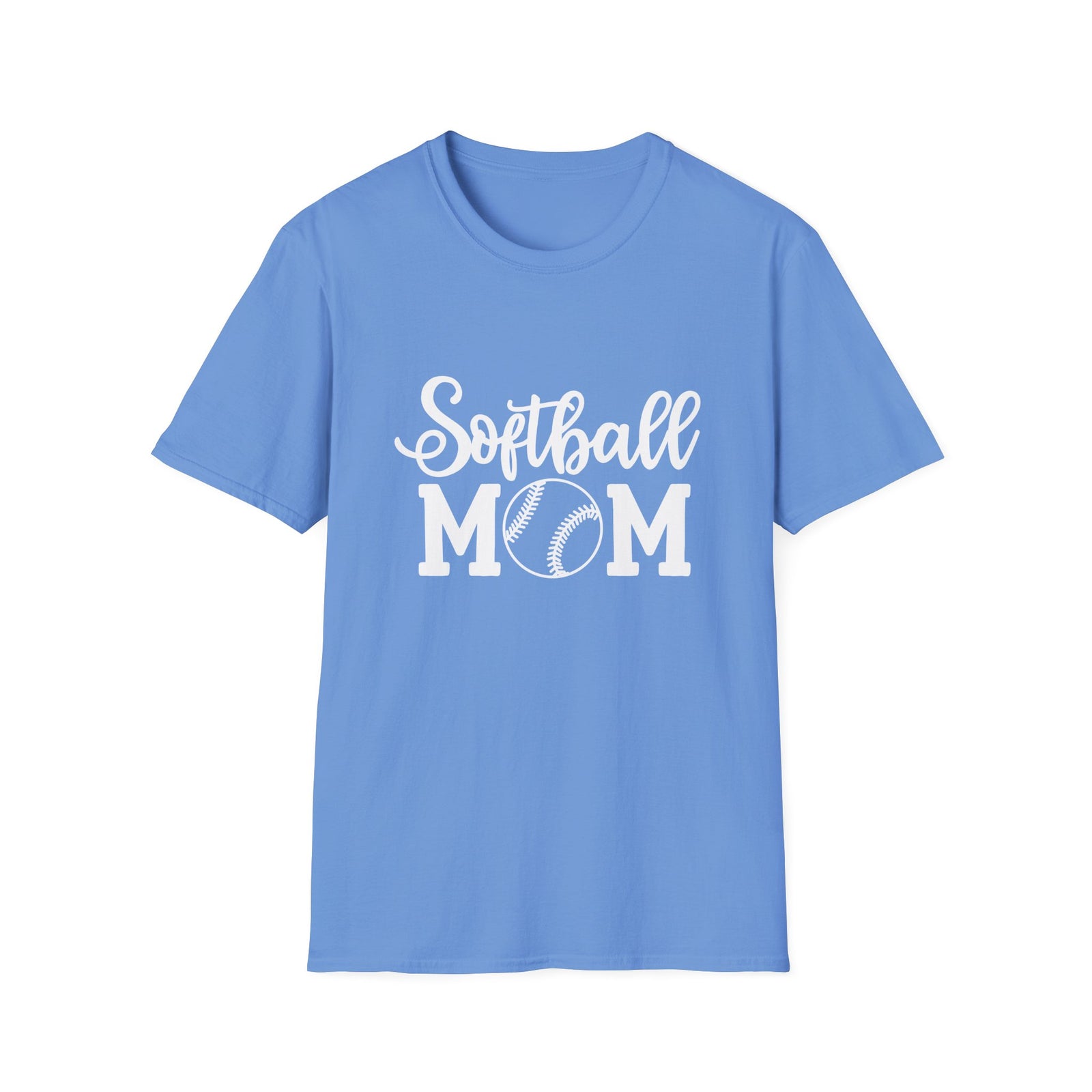 Softball Mom Classic Graphic T-Shirt Cute Sports Mom Tee (12 Team Colors)