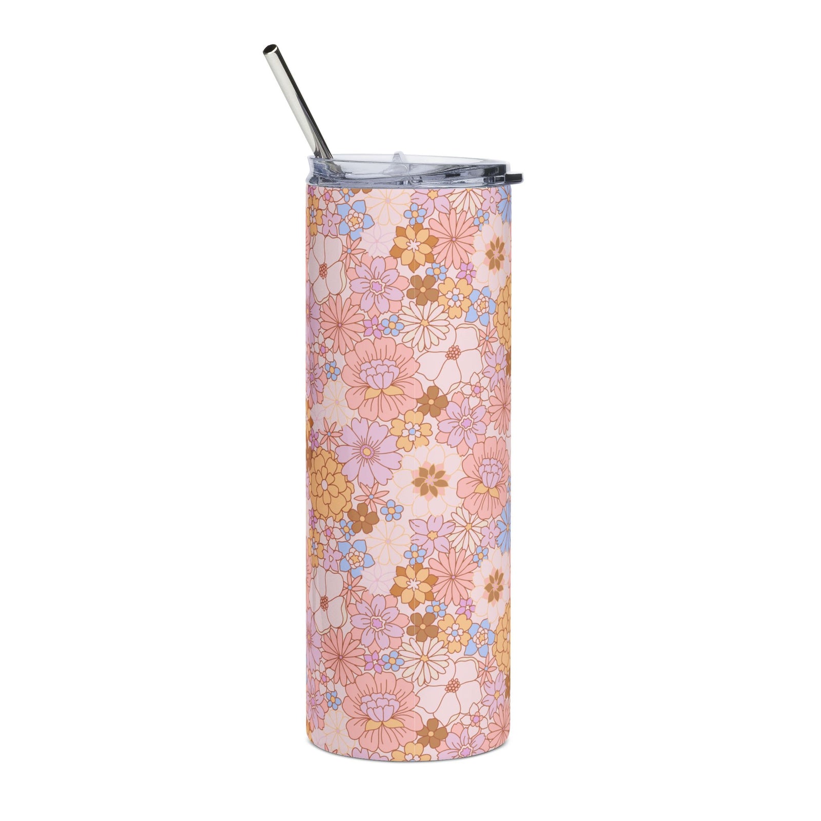 Pink Autumn Blooms 20oz Floral Stainless Steel Tumbler Insulated Travel Cup