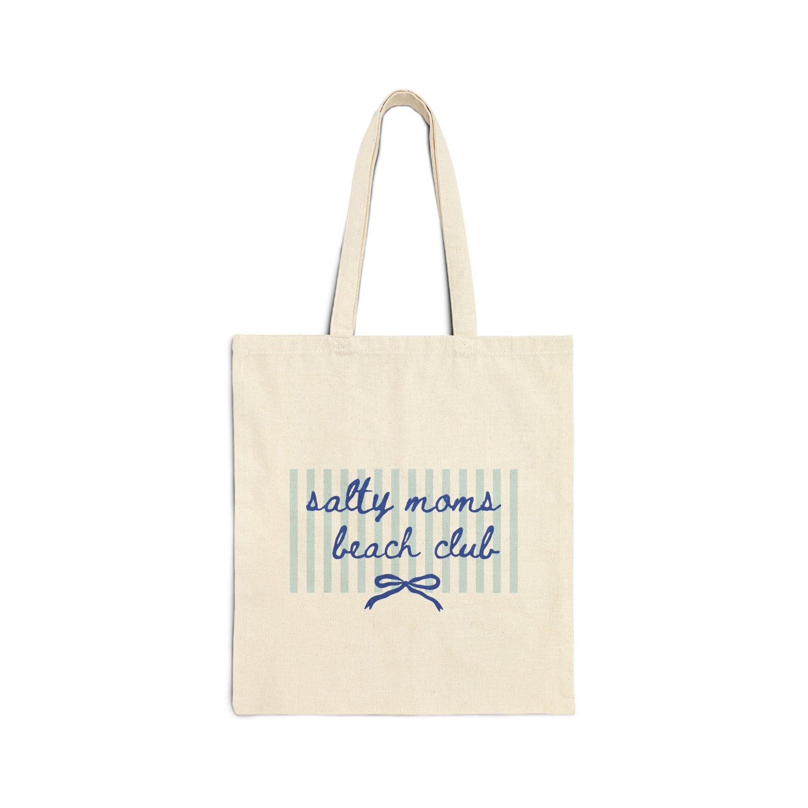 Salty Moms Beach Club Beach Club Cotton Canvas Tote Reusable Bag
