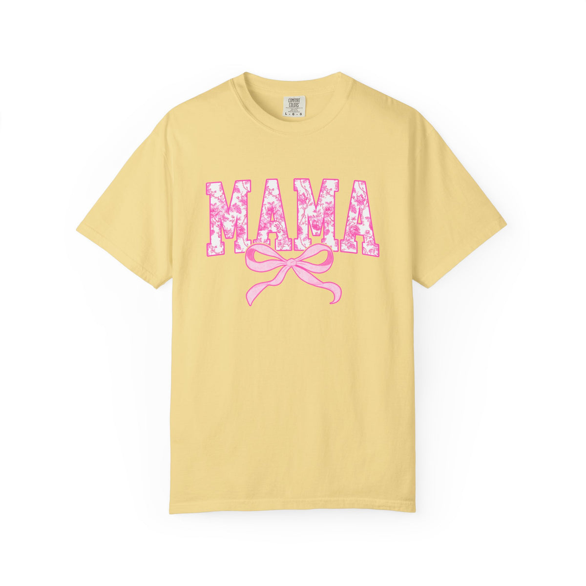 Mama Coquette Pink Toile Bow T-Shirt Cute Mom Graphic Tee