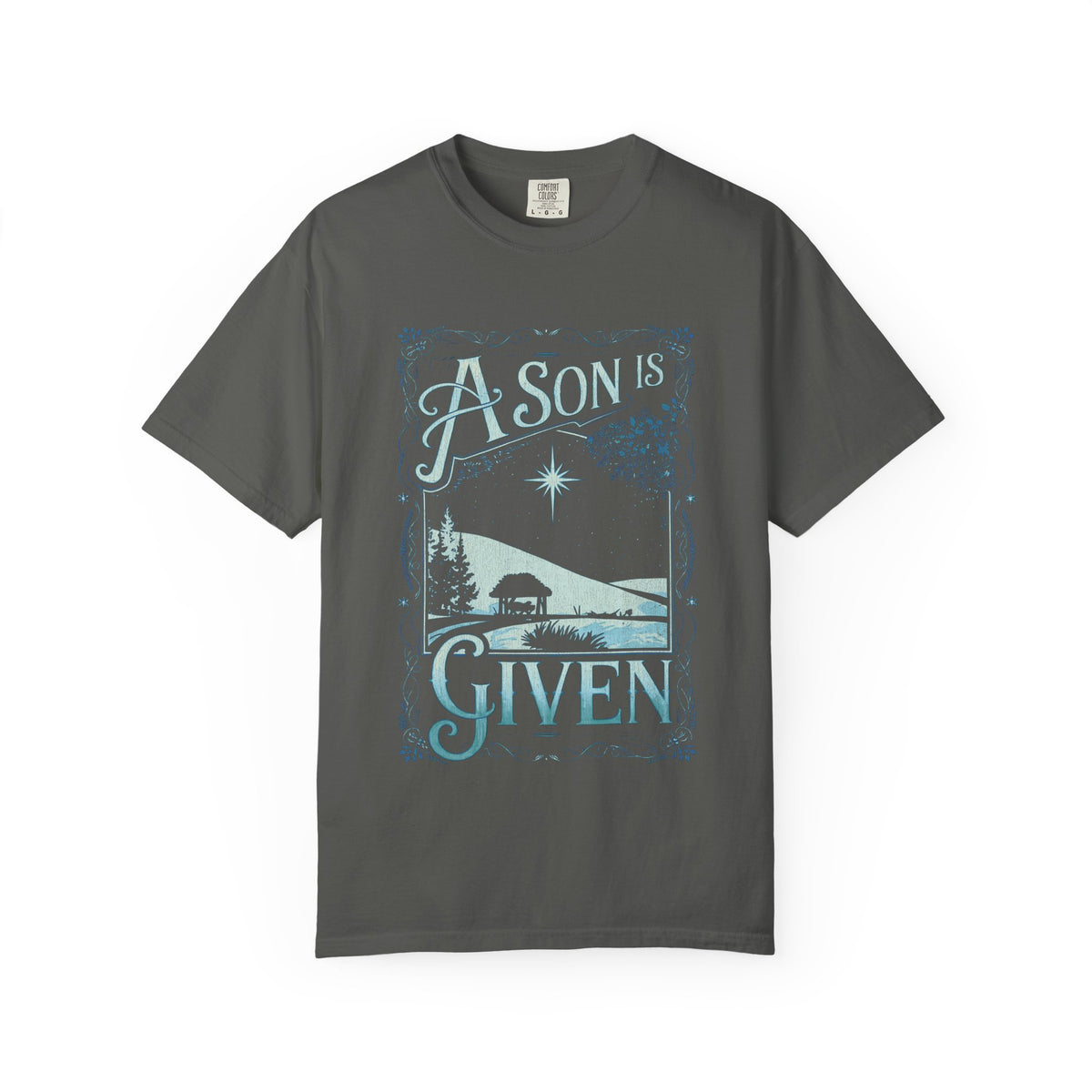 A Son is Given Jesus Christmas Distressed T-Shirt Christian Graphic Tee