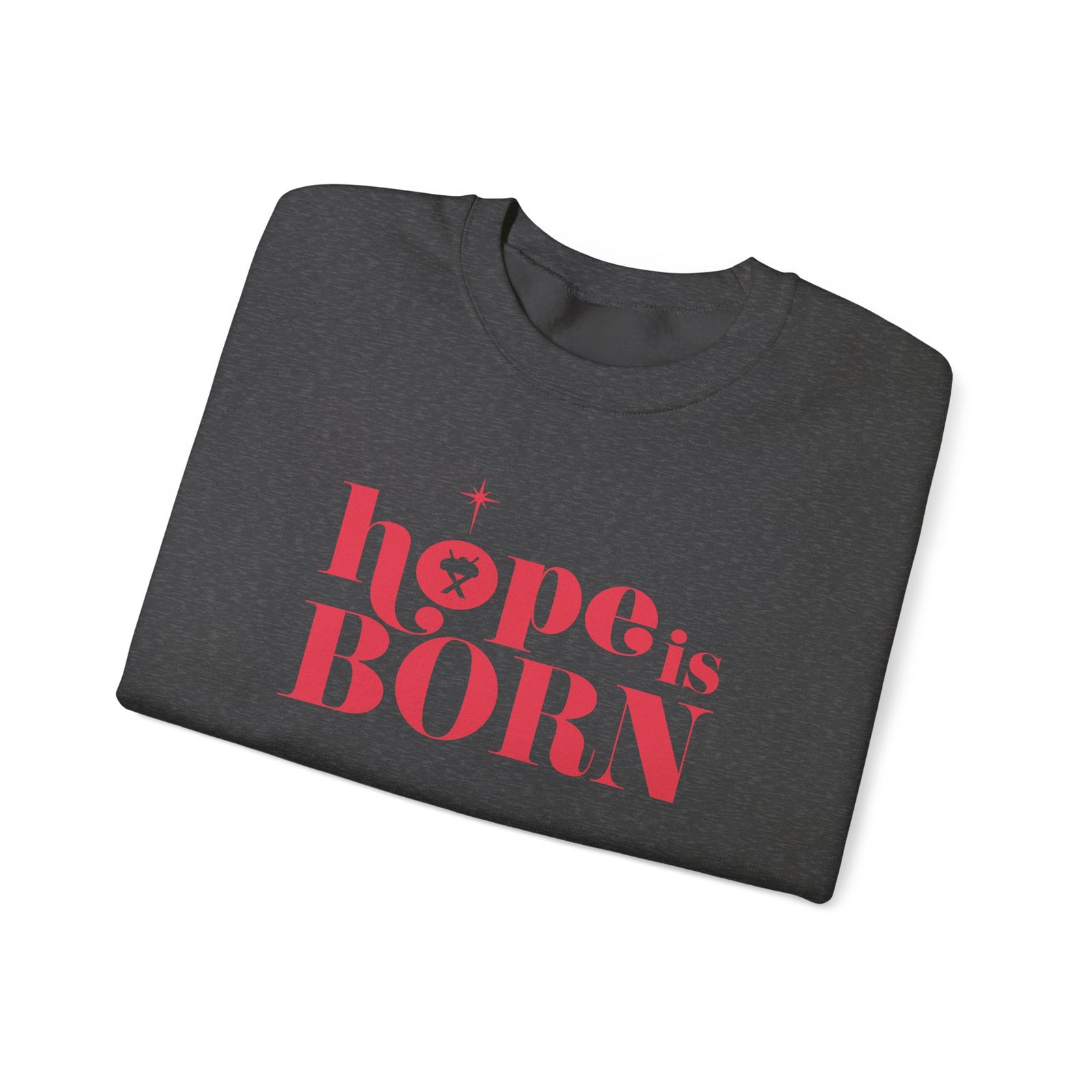 Hope is Born Nativity Christmas Season Crewneck Unisex Sweatshirt