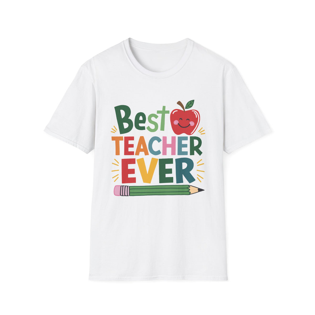 Best Teacher Ever T-Shirt Cute Apple Teacher Appreciation Gift Tee