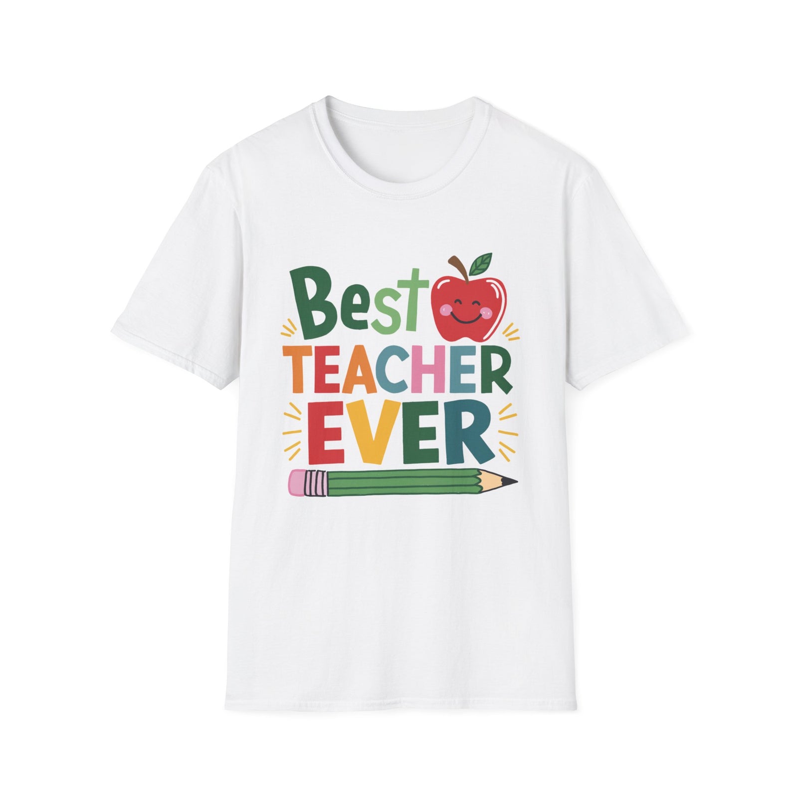 Best Teacher Ever T-Shirt Cute Apple Teacher Appreciation Gift Tee