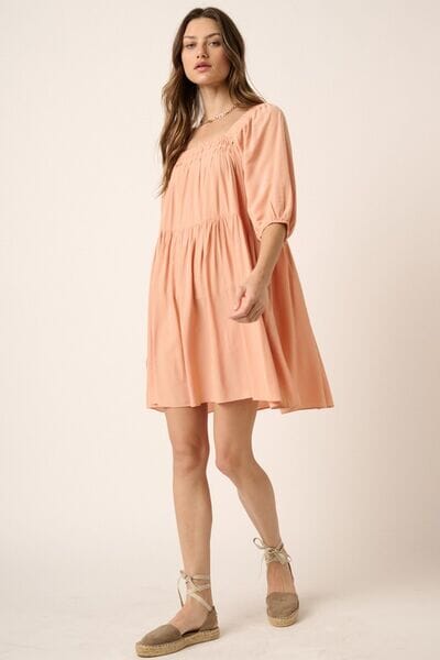 Mittoshop Pintuck Detail Tie Back Mini Dress - Sydney So Sweet