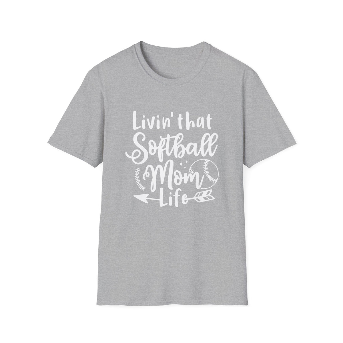Livin' That Softball Mom Life Graphic T-Shirt Cute Sports Mom Tee (12 Team Colors)