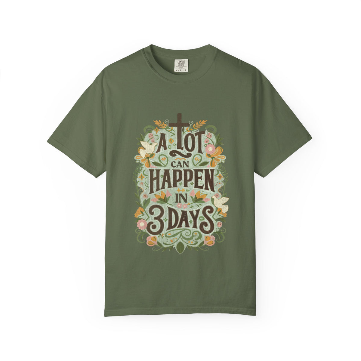 A Lot Can Happen in 3 Days T-Shirt Christian Faith Graphic Unisex Distressed Tee