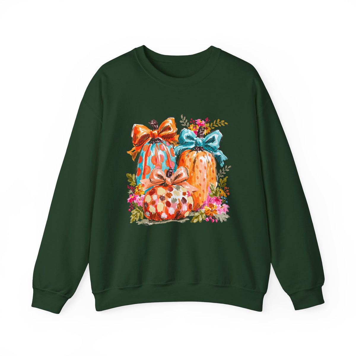Floral Preppy Coquette Fall Pumpkin Sweatshirt Cute Watercolor Graphic Pullover
