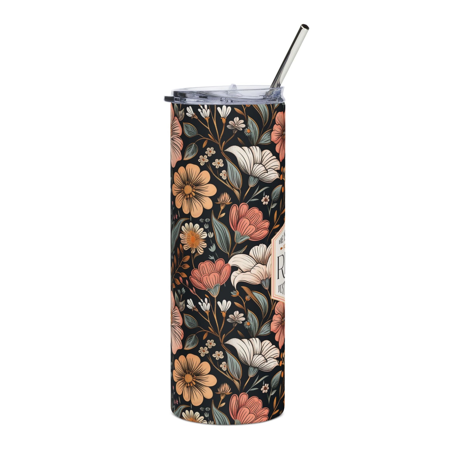 He Has Risen Just as He Said 20oz Floral Inspirational Tumbler Christian Stainless Steel Travel Cup