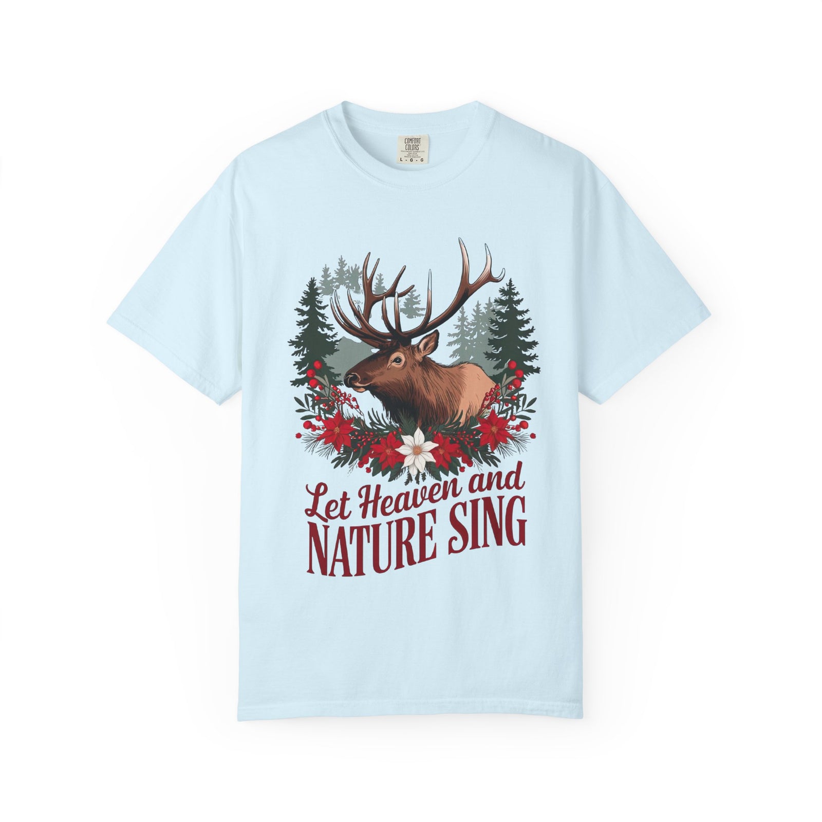 Let Heaven & Nature Sing Wilderness Christmas T-Shirt Christian Graphic Tee