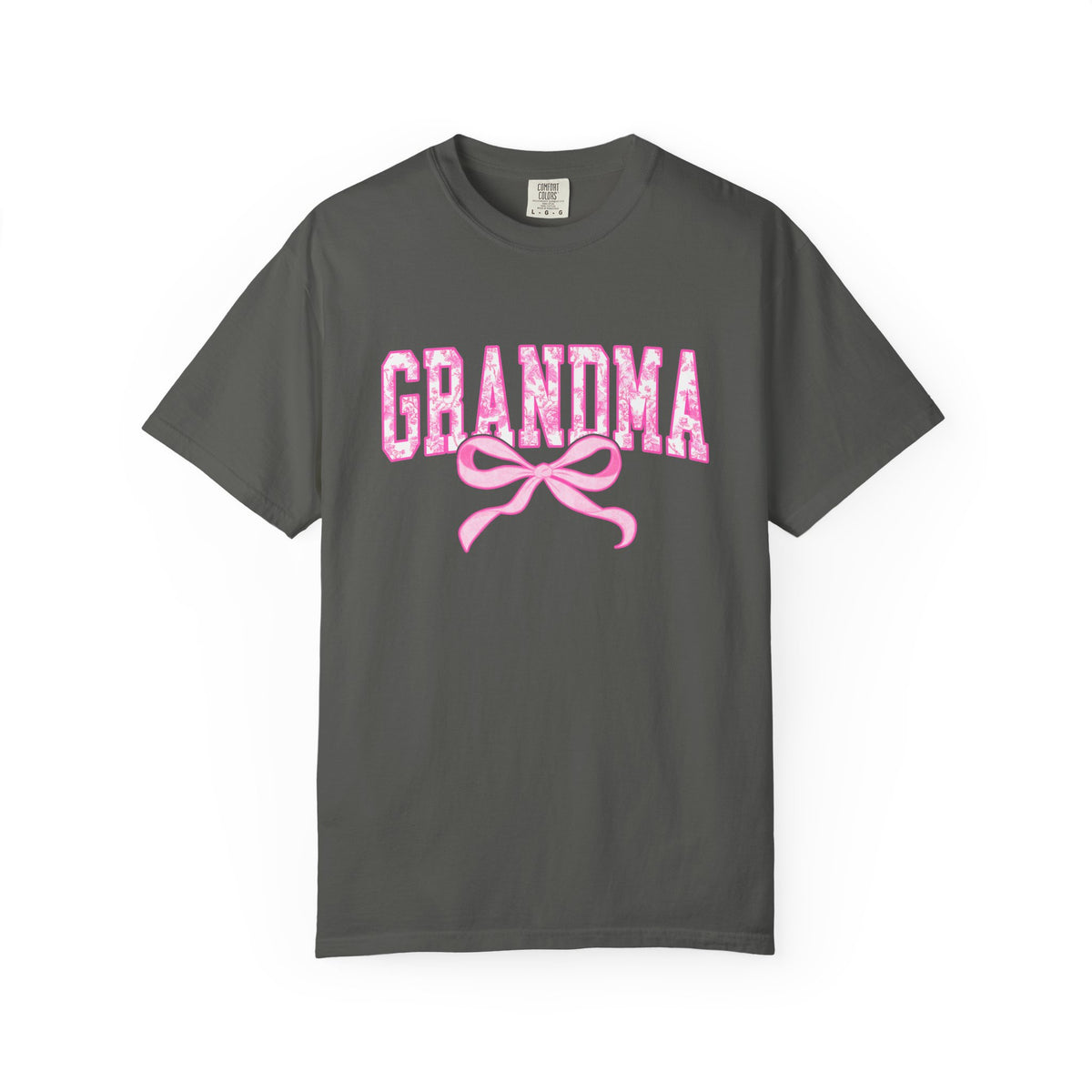 Grandma Coquette Pink Toile Bow T-Shirt Cute Grandmother Graphic Tee