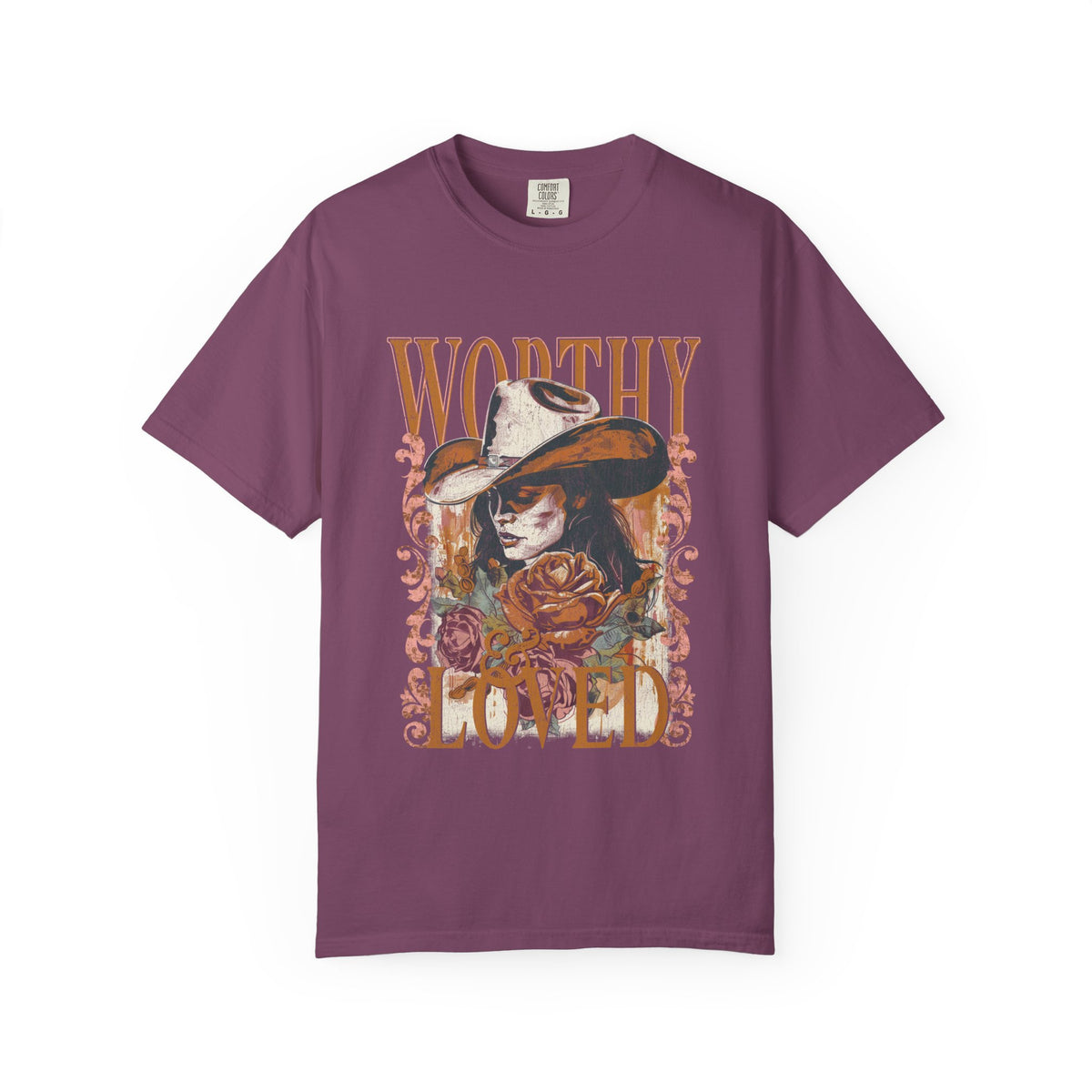 Worthy & Loved Graphic Tee Vintage Cowgirl Floral Distressed T-Shirt