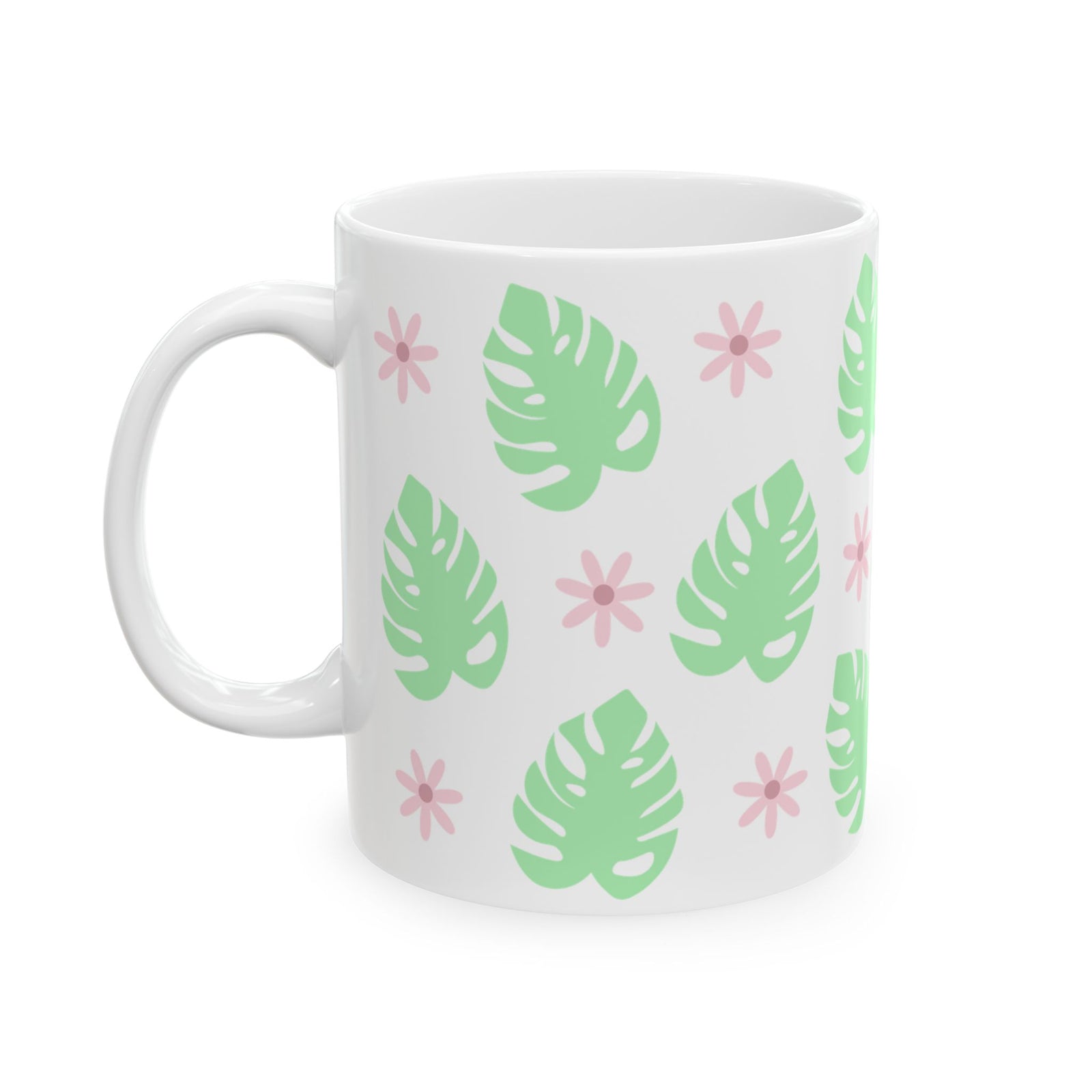 Monstera Plant Cute Ceramic Mug Coffee Cup (11oz & 15oz)
