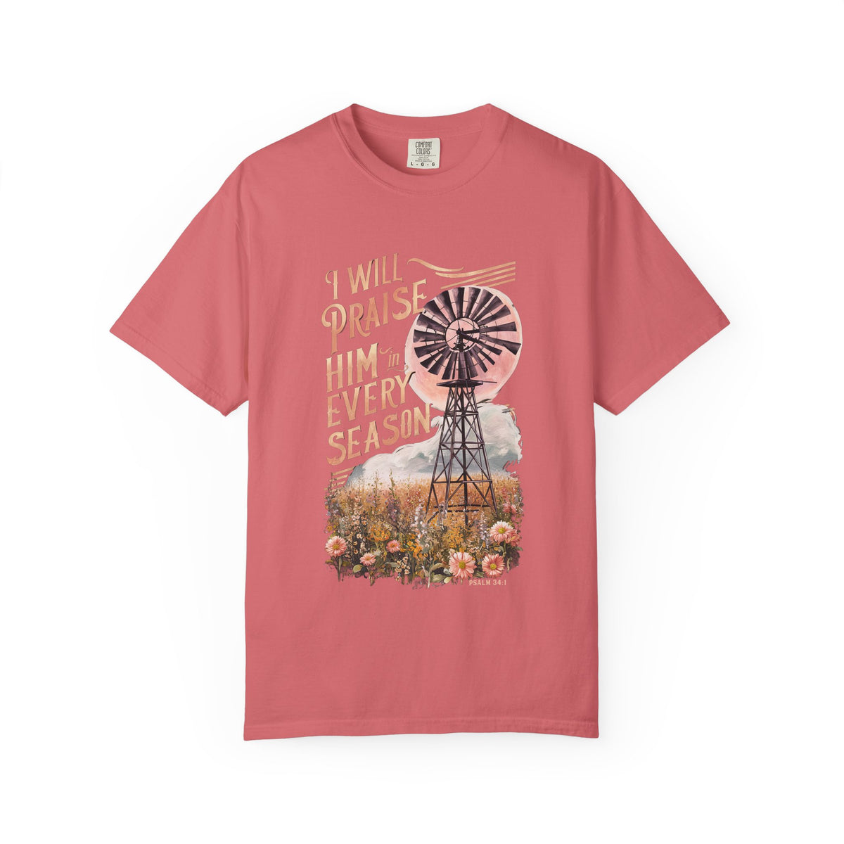 Praise Him Every Season T-Shirt Vintage Windmill Fall Christian Tee