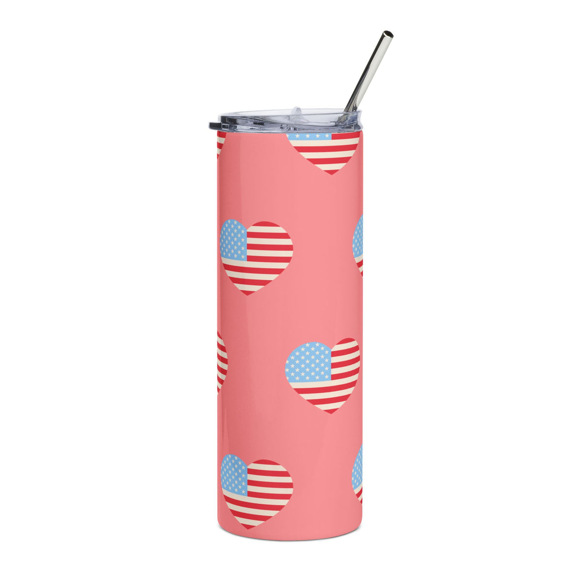 Love America Patriotic Heart 20oz Tumbler Stainless Steel Insulated Travel Cup