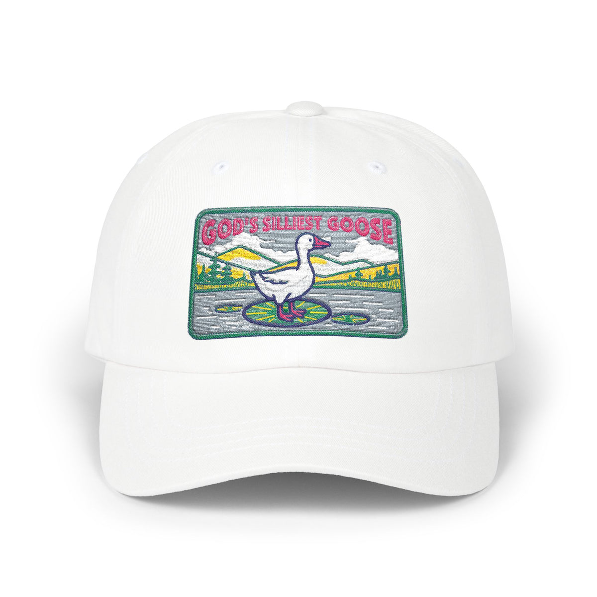 God's Silliest Goose Vintage Embroidered Patch Dad Hat