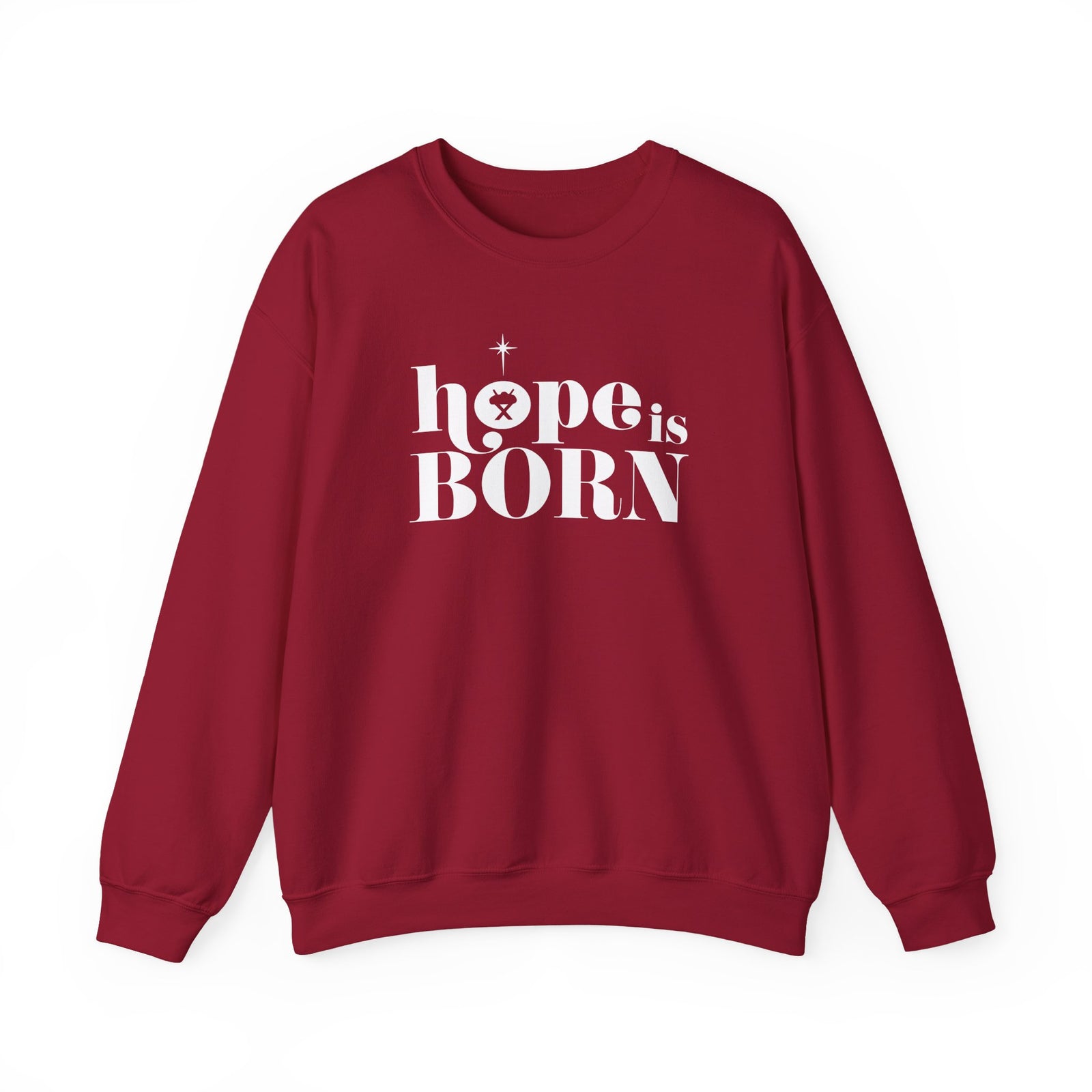 Hope is Born Nativity Christmas Season Crewneck Unisex Sweatshirt