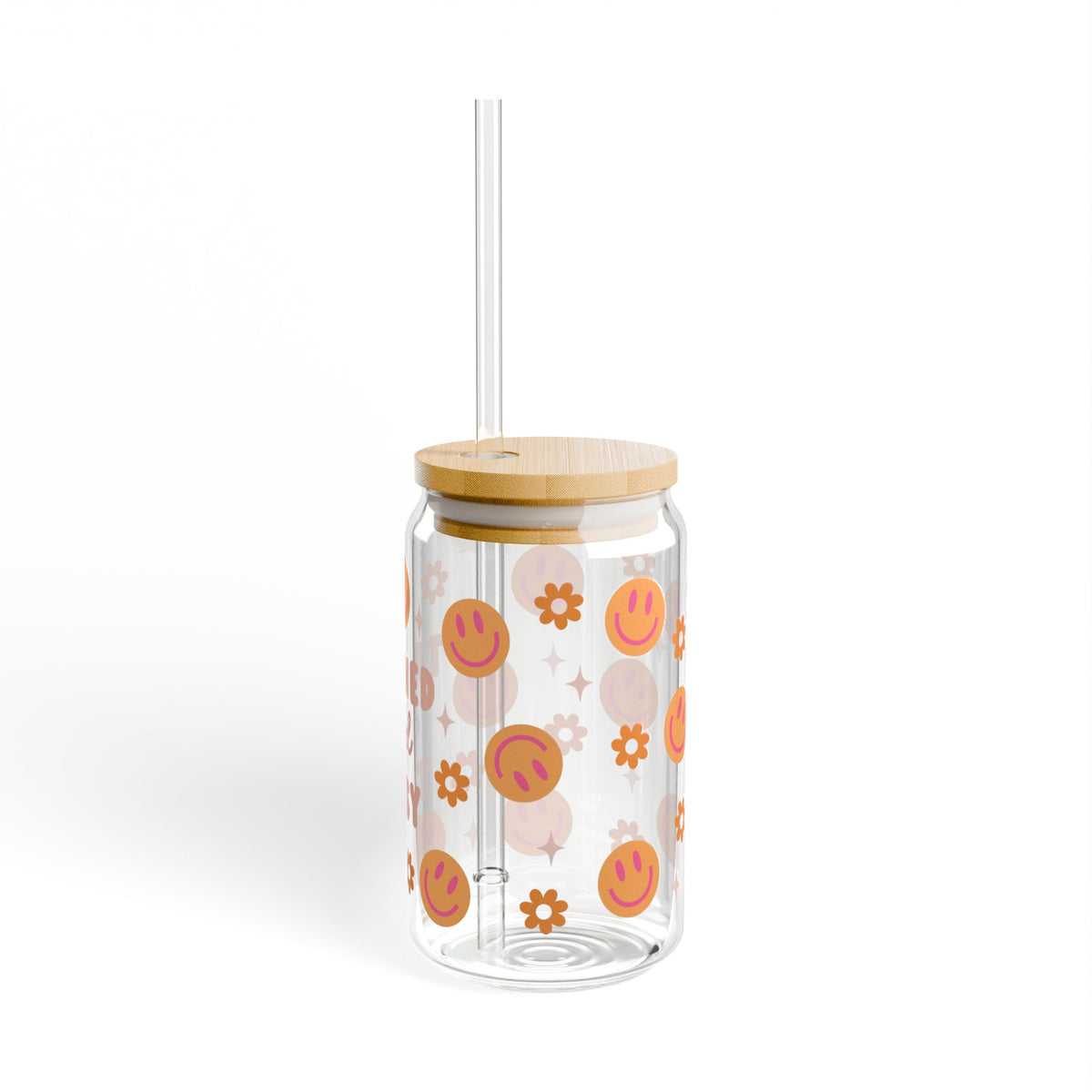 Tanned & Tipsy Tumbler Sipper Glass 16oz — Reusable Drink Jar with Lid & Straw