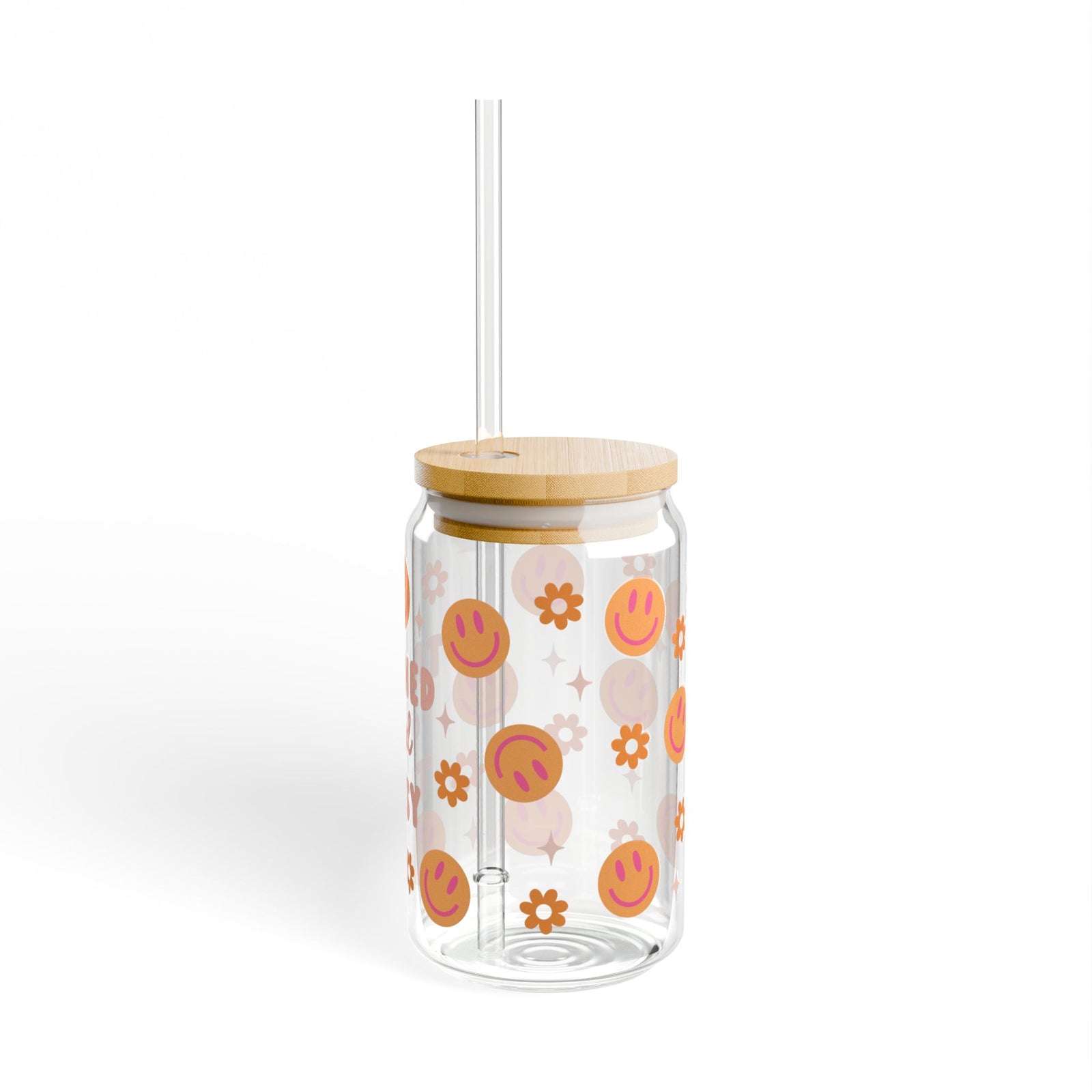 Tanned & Tipsy Tumbler Sipper Glass 16oz — Reusable Drink Jar with Lid & Straw