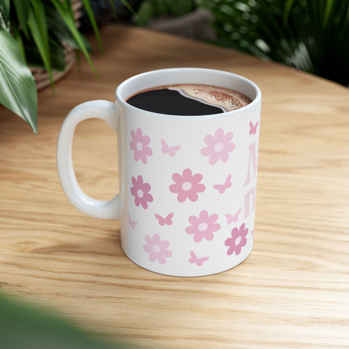 Mama Flower & Butterfly Cute Ceramic Mug Coffee Cup (11oz & 15oz)