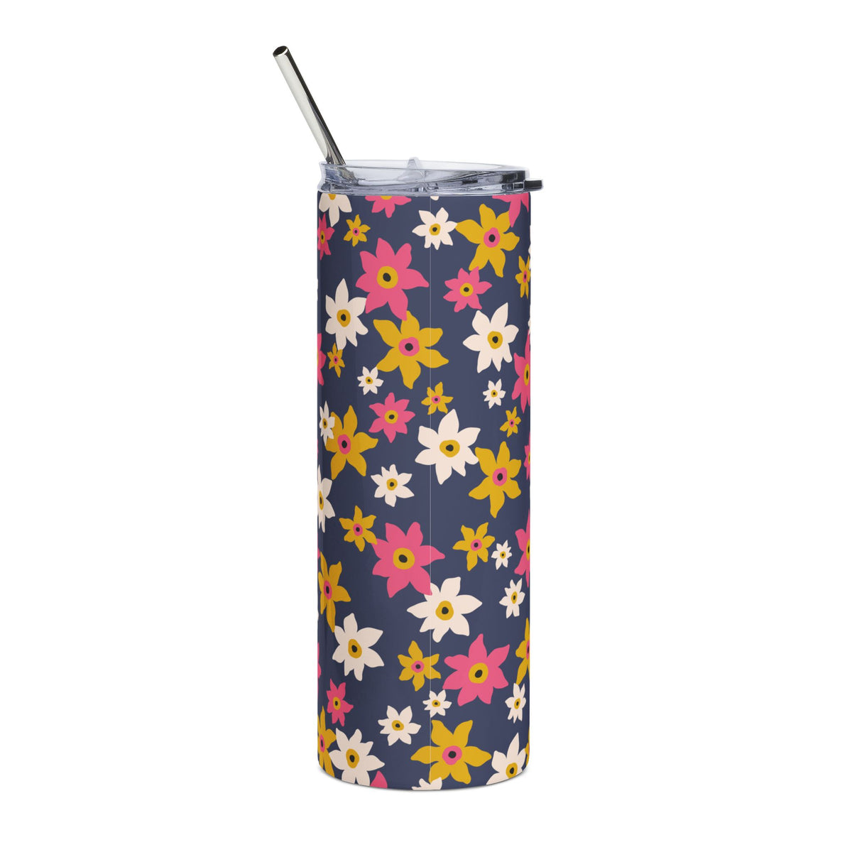 Colorful Retro Floral 20oz Stainless Steel Tumbler Insulated Travel Cup