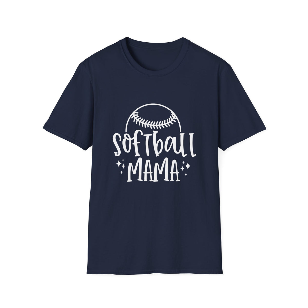 Softball Mama Graphic T-Shirt Cute Sports Mom Tee (12 Team Colors)