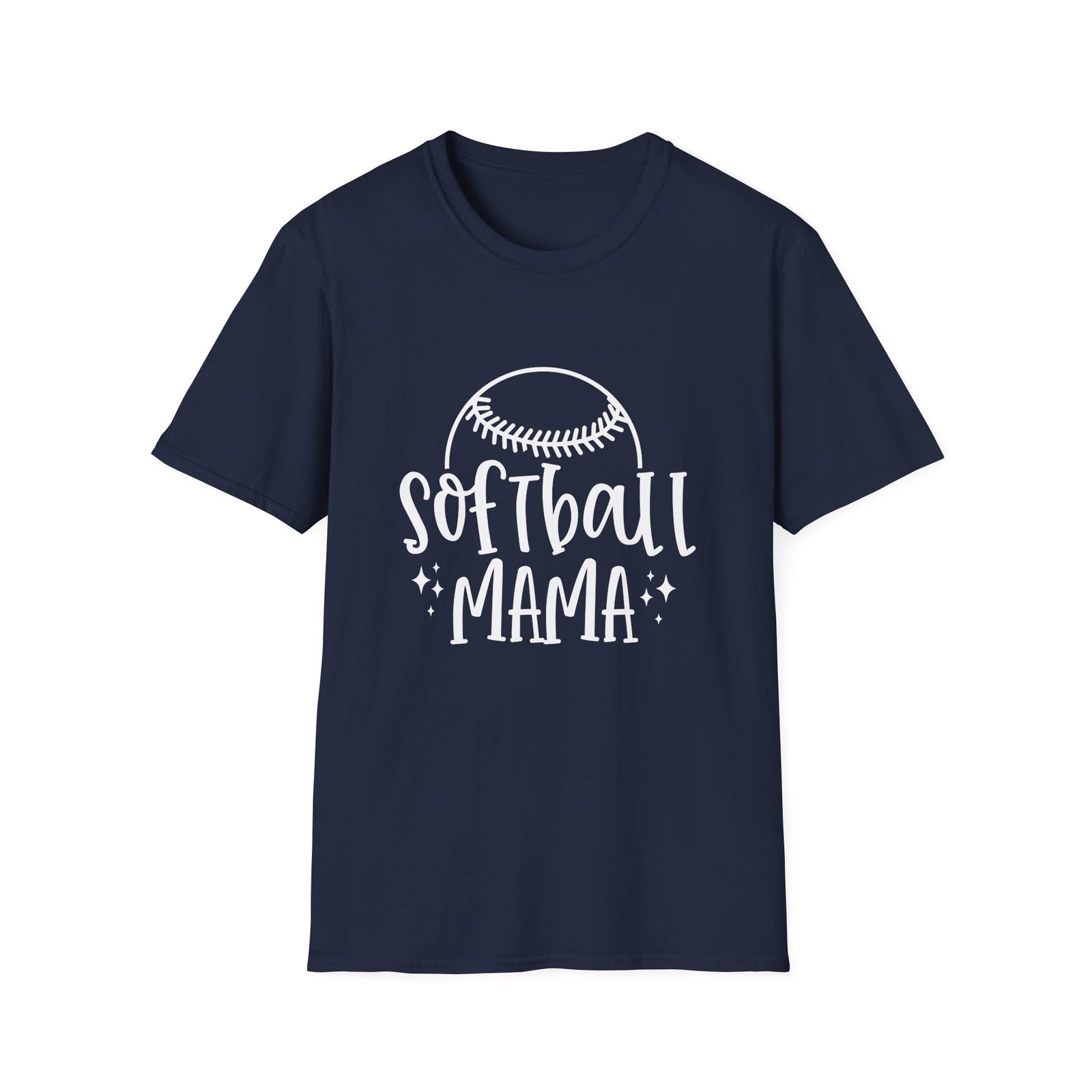 Softball Mama Graphic T-Shirt Cute Sports Mom Tee (12 Team Colors)
