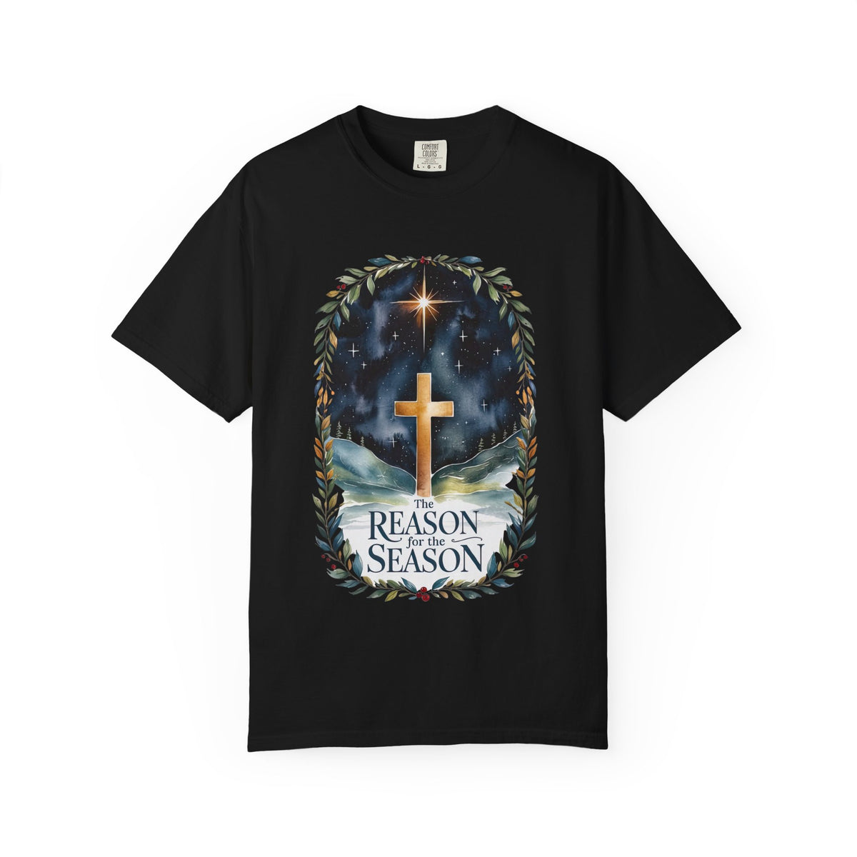The Reason for the Season Christmas T-Shirt Christian Cross Graphic Tee