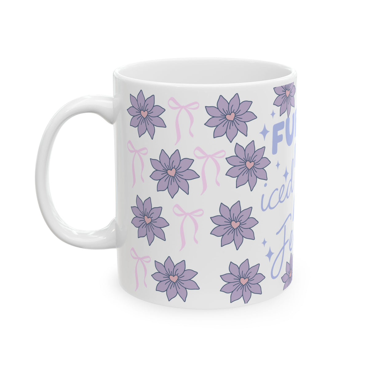 Fueled by Iced Coffee and Jesus Cute Ceramic Mug Coffee Cup (11oz & 15oz)