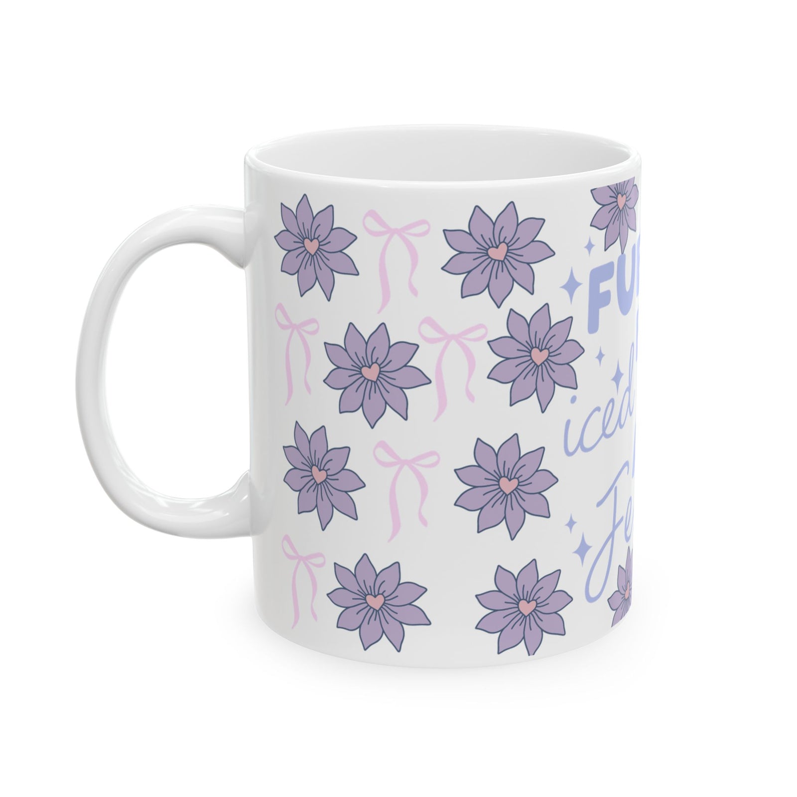 Fueled by Iced Coffee and Jesus Cute Ceramic Mug Coffee Cup (11oz & 15oz)