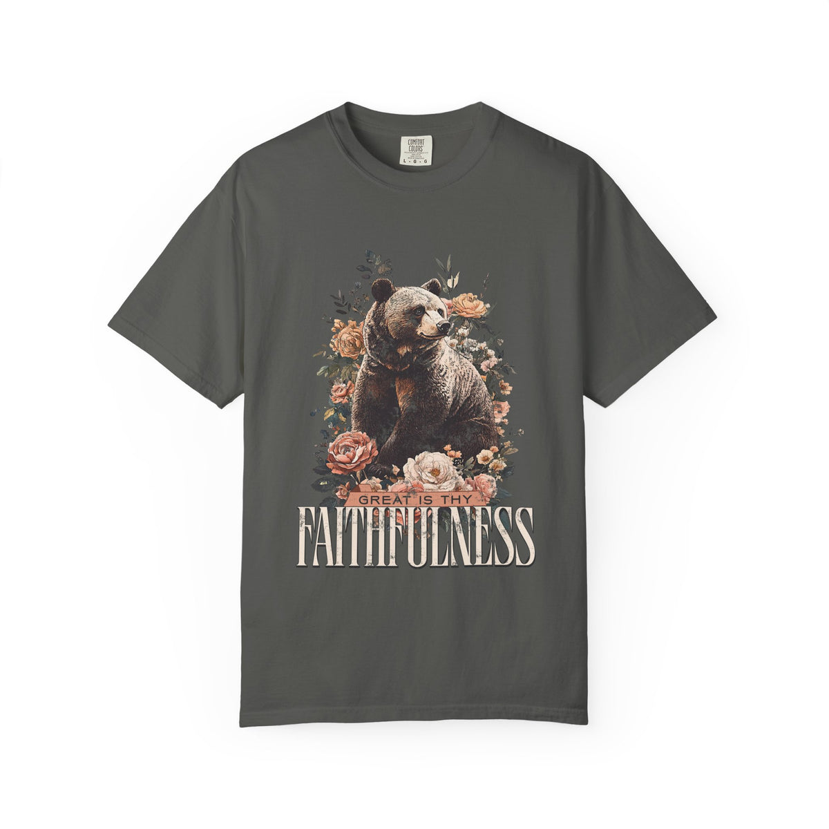 How Great is Thy Faithfulness T-Shirt Grizzly Bear Christian Distressed Tee