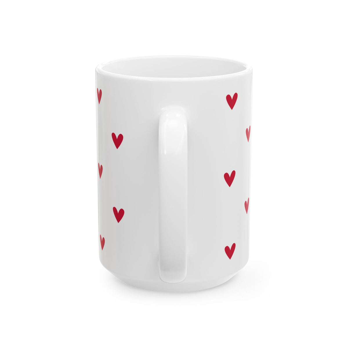 Red Heart Pattern Ceramic Mug — Cute Valentine Coffee Cup (11oz & 15oz)