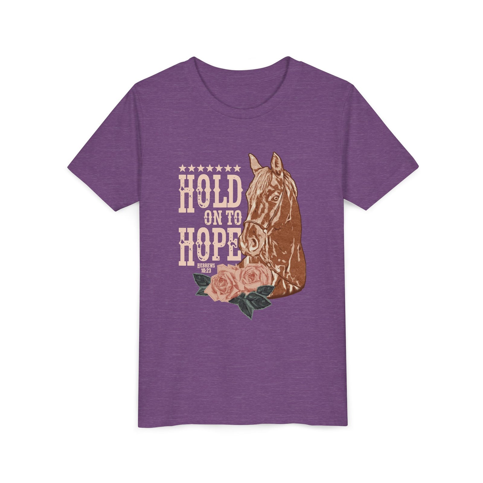 Hold Onto Hope Horse Kids T-Shirt Kids Graphic Christian Tee