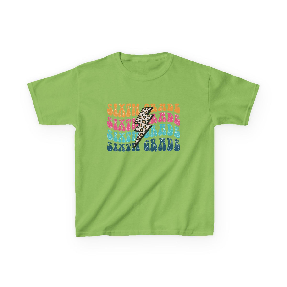 Sixth Grade Leopard Lightning Graphic Tee Back-to-School 6th Grade Kids T-Shirt